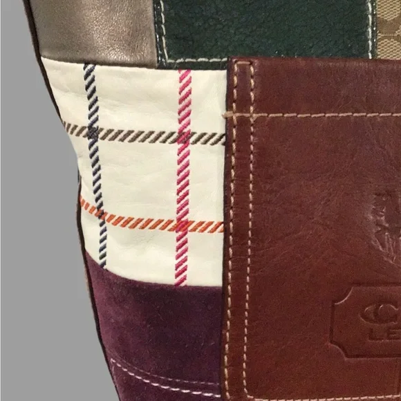 COACH Holiday Patchwork Bleecker Hobo Crossbody/Shoulder Bag, Leather/Suede, Y2K - Picture 11 of 15